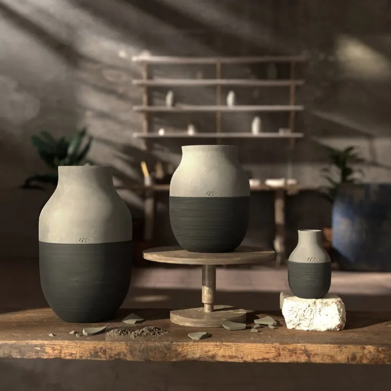 Kähler Omaggio Circulare vas, 12,5 cm, antracitgrå