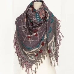 Klaus Haapaniemi & Co. Spider sjal, 120 x 120 cm, lila