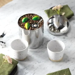 Klong Blad burk, liten, rostfritt stål