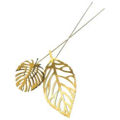 Klong Brass Leaves Wood stöd för prydnadsväxter, 2 st