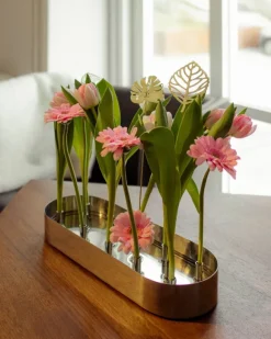 Klong Brass Leaves Wood stöd för prydnadsväxter, 2 st