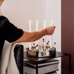 Klong Jubel adventsljusstake/vas, rostfritt stål