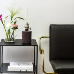 Klong Patina oljelampa, liten, mörkröd