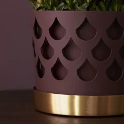 Klong Trio liten blomkruka, mörkröd