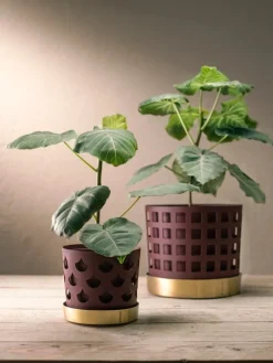 Klong Trio medium blomkruka, mörkröd