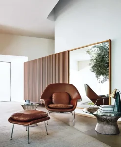 Knoll Platner sidobord, nickel - klarglas