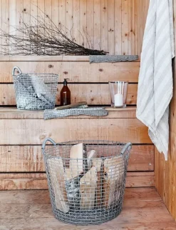 Korbo Wire Basket Bin 16, trådkorg, galvaniserad