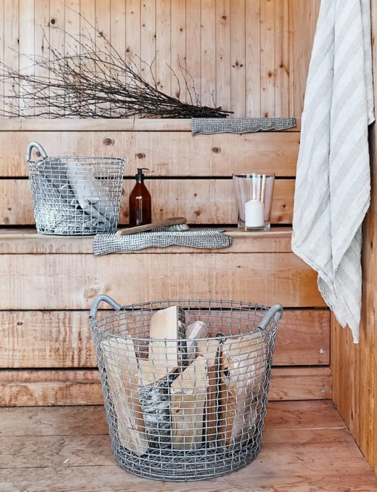 Korbo Wire Basket Bin 16, trådkorg, galvaniserad