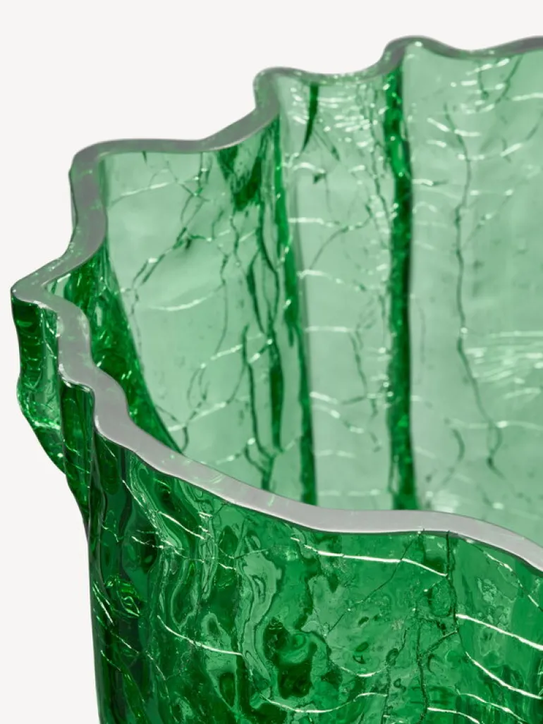 Kosta Boda Crackle vas, 175 mm, grön