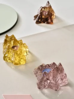 Kosta Boda The Rock ljuslykta, 91 mm, gul