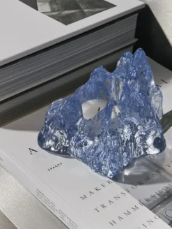 Kosta Boda The Rock ljuslykta, 91 mm, isblå