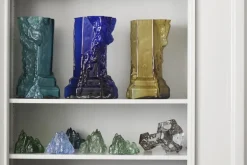 Kosta Boda The Rock ljuslykta, 91 mm, blågrön