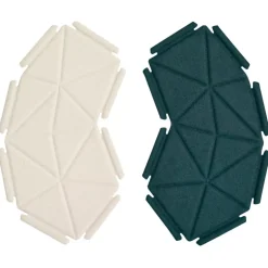 Kvadrat Clouds tygplattor, 8 st, deep teal - vit