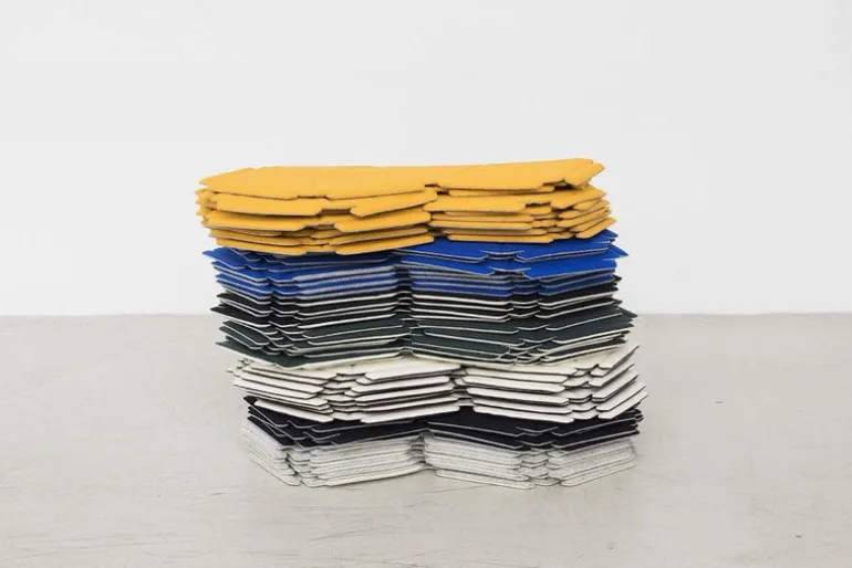 Kvadrat Clouds tygplattor, 8 st, deep teal - vit