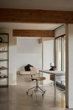 Labofa Heritage 65 skrivbord, 2 lådor, grått linoleum - ek - vit