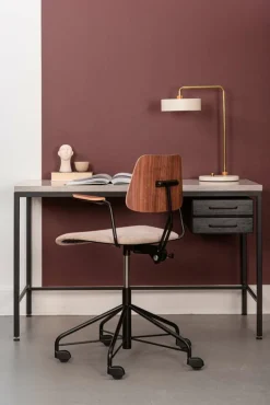 Labofa Heritage 65 skrivbord, 2 lådor, Thala-kalksten - svart