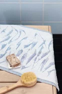 Lapuan Kankurit Aallokko bastuöverdrag, 46 x 60 cm, linne - blått