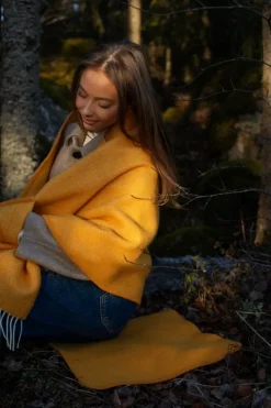 Lapuan Kankurit Arvo, ficksjal, 60 x 180 cm, vit - kaffefärgad orange