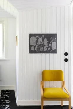 Lapuan Kankurit Eläinten Sauna sittunderlag för bastu, 46 x 150 cm, svart -linne