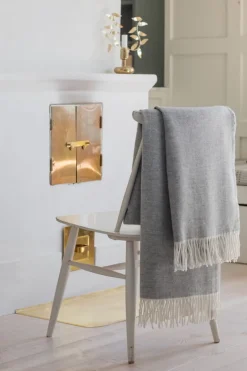 Lapuan Kankurit Elli filt, 130 x 180 cm, vit - ljusgrå