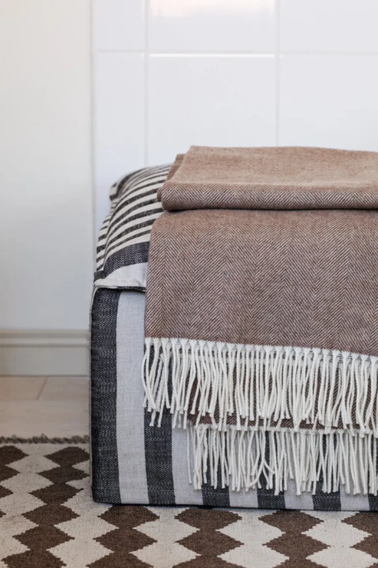 Lapuan Kankurit Elli filt, 130 x 180 cm, vit - brun