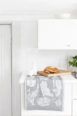 Lapuan Kankurit Kissanpäivät handduk, vit - mörkgrå