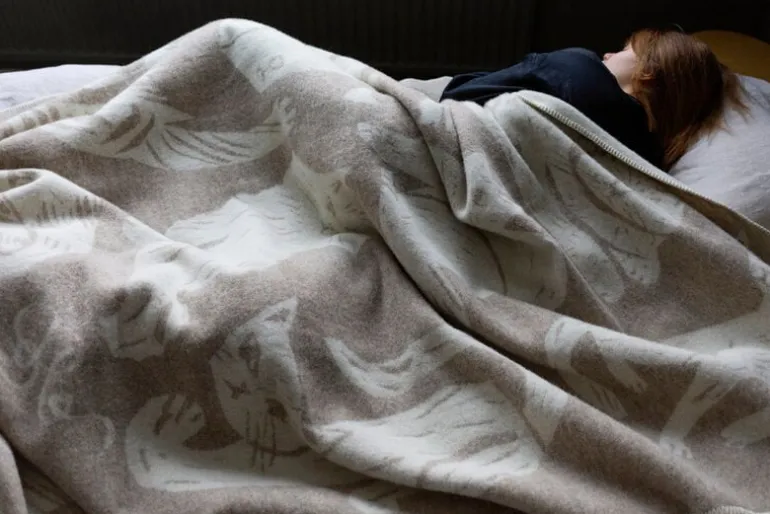 Lapuan Kankurit Kissanpäivät filt, beige - vit