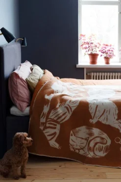 Lapuan Kankurit Kissanpäivät filt, cognac - vit