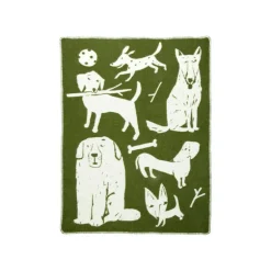 Lapuan Kankurit Koirapuisto filt, 90 x 130 cm, oliv - vit