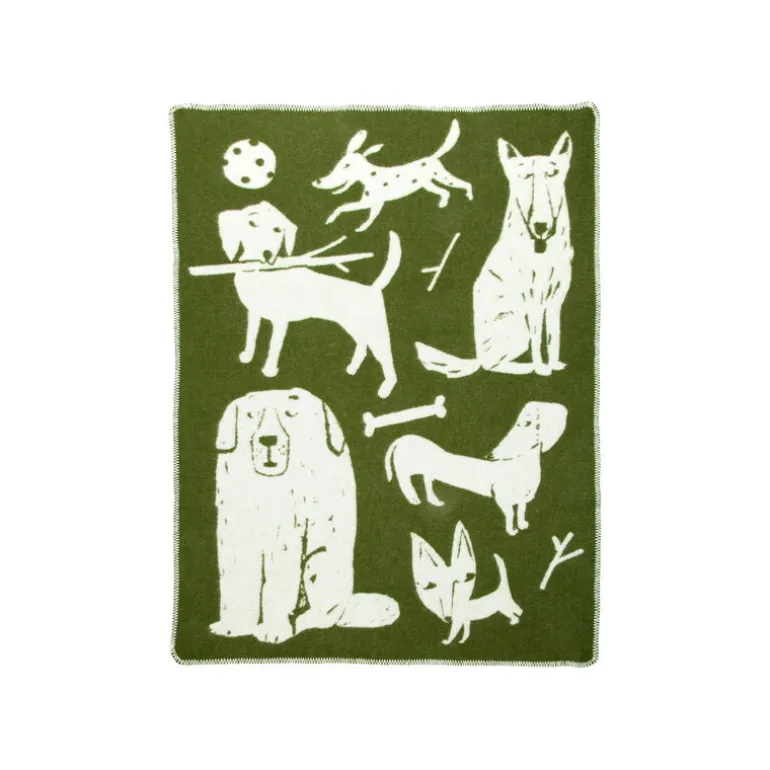 Lapuan Kankurit Koirapuisto filt, 90 x 130 cm, oliv - vit