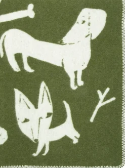 Lapuan Kankurit Koirapuisto filt, 90 x 130 cm, oliv - vit