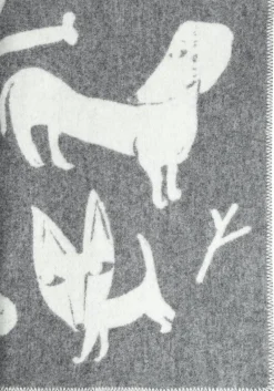 Lapuan Kankurit Koirapuisto filt, 90 x 130 cm, grå - vit