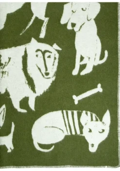 Lapuan Kankurit Koirapuisto filt, 130 x 180 cm, oliv - vit