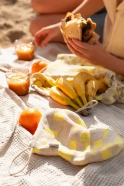 Lapuan Kankurit Koodi snörväska, gul - linne