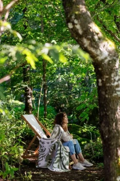 Lapuan Kankurit Kuutamo filt, 130 x 180 cm, oliv - rosa