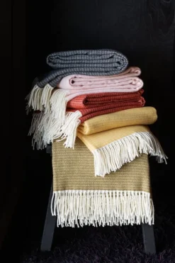 Lapuan Kankurit Lepo filt, 135 x 180 cm, vit - oker