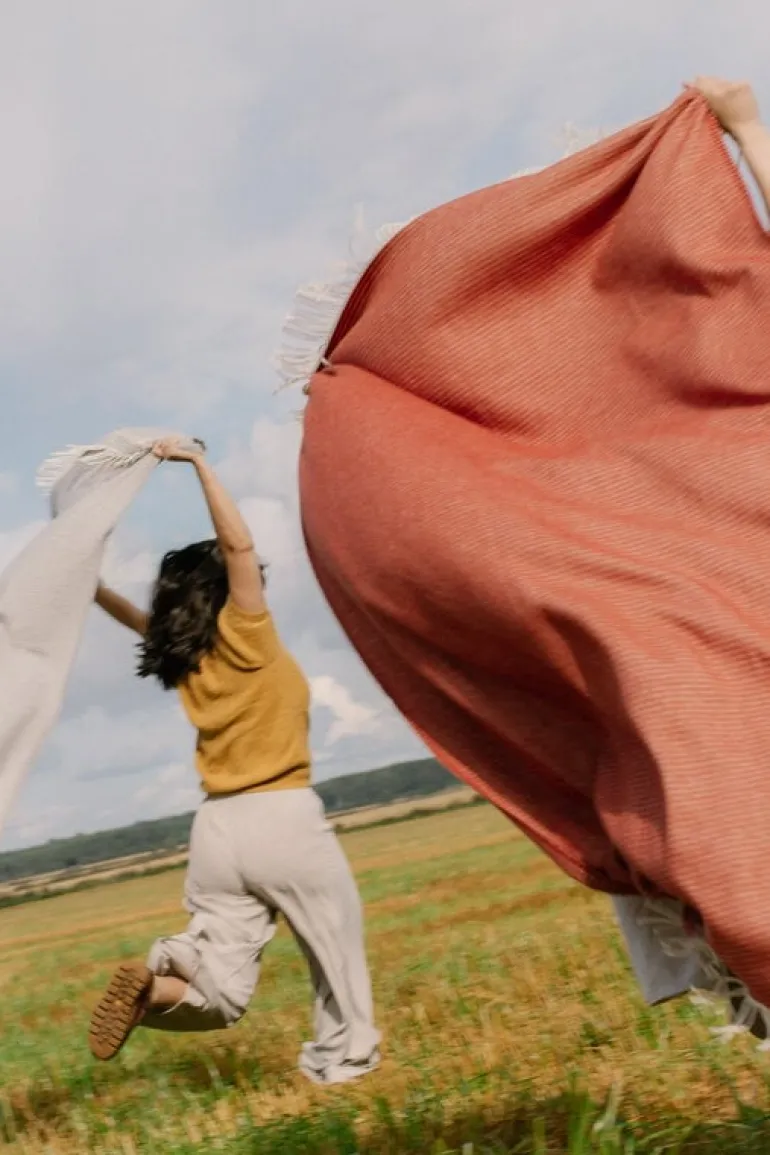 Lapuan Kankurit Lepo filt, 135 x 180 cm, vit - grå