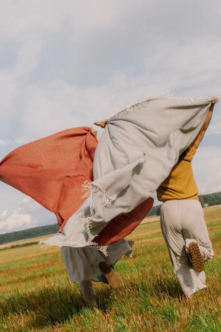 Lapuan Kankurit Lepo filt, 135 x 180 cm, vit - grå