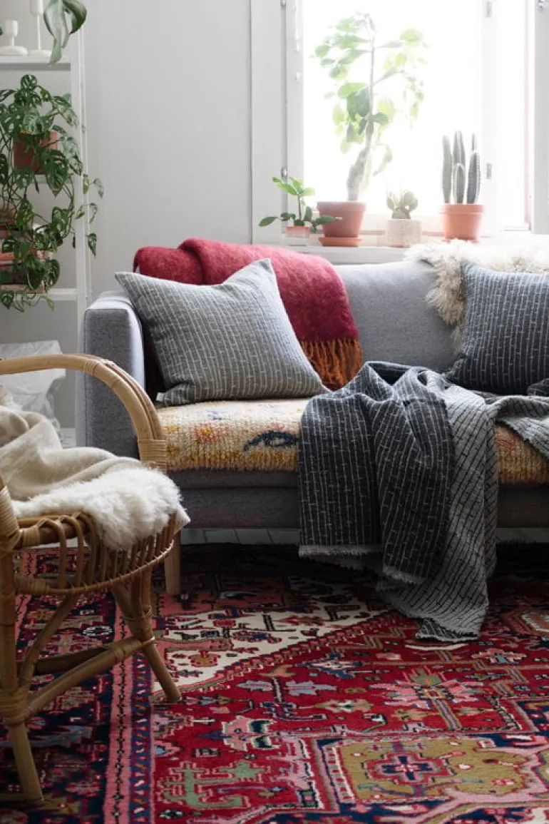 Lapuan Kankurit Metsä kuddfodral 45 x 45 cm, ljusgrå