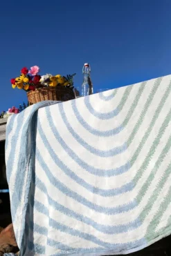 Lapuan Kankurit Metsälampi badlakan, vit - grön - regnblå