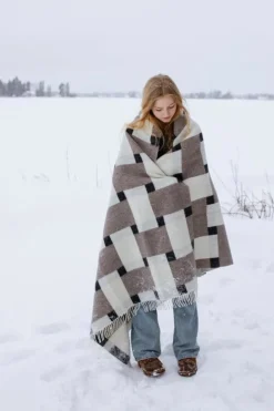 Lapuan Kankurit Punos filt, vit - beige - svart