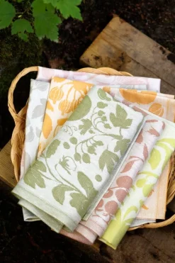 Lapuan Kankurit Puutarha handduk/servett, vit - kanel