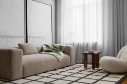 LAYERED Avenue Checked matta, svart - vit