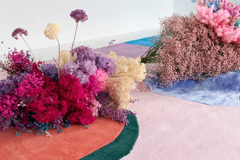 LAYERED Poppykalas Flower Field matta