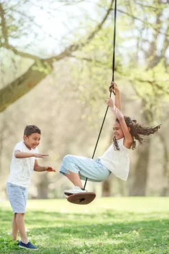 Lillagunga Disco Outdoor gunga, valnöt - svart