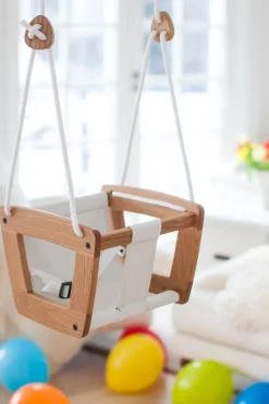 Lillagunga Lillagunga Toddler gunga, ek - vit sits och vitt rep