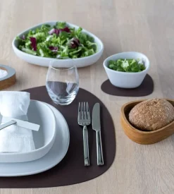 Lind DNA Curve glasunderlägg, mörkbrunt Nupo-läder