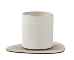 Lind DNA Curve glasunderlägg, gräddvitt Serene-läder