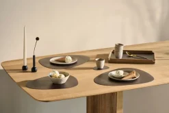 Lind DNA Curve glasunderlägg, kaviarfärgat Nupo-läder