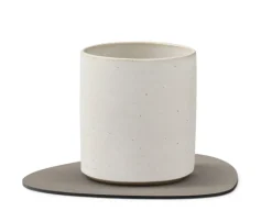 Lind DNA Curve glasunderlägg, askgrått Serene-läder